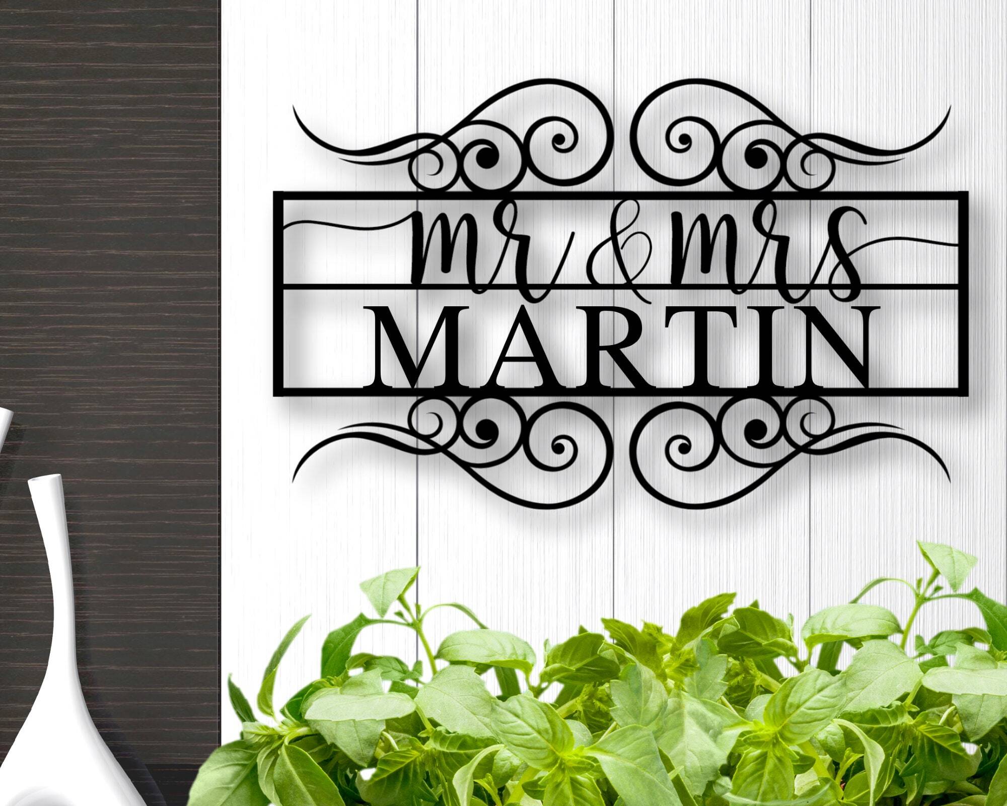 A Forever Love - Personalized Mr & Mrs Wedding Metal Wall Sign - Personalize Wall Art