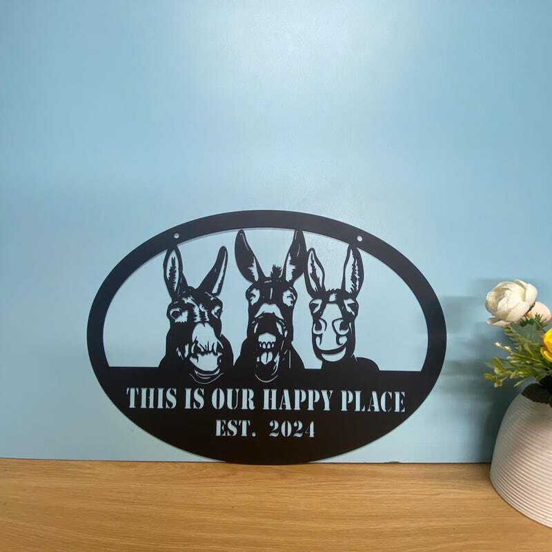 Make 'Em Laugh! Donkey Humor Custom Farm Metal Sign for Entry