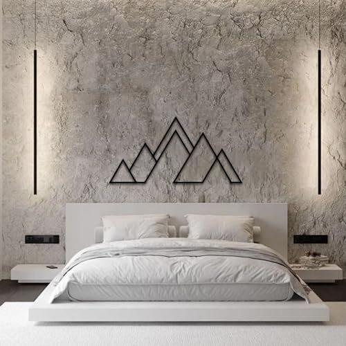 Abstract Mountain Metal Sign - Geometric Nature Wall Decor