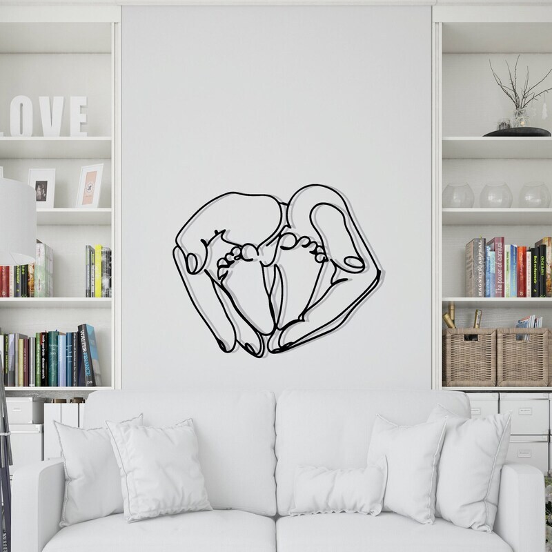 Modern Baby Footprints Metal Sign - A Treasured Gift for Mom - Personalize Wall Art