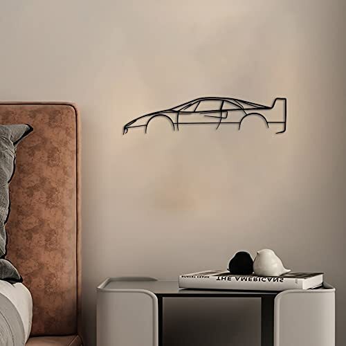 Ignite Your Space - Black Car Geometric Metal Sign Wall Decor