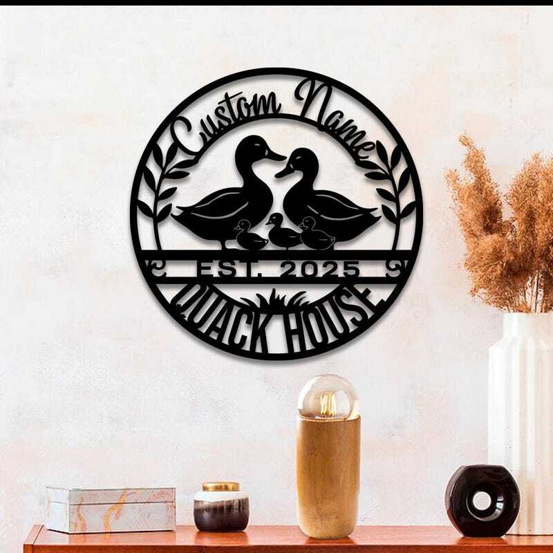 Welcome to the Farm - Personalized Duck Metal Sign Decor