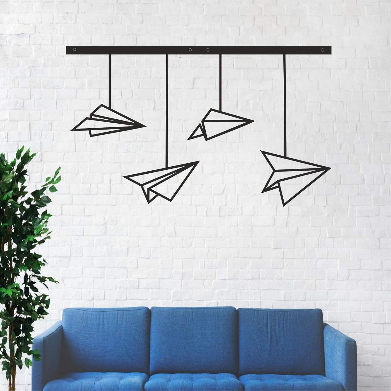 Modern Flight Geometric Paper Plane Metal Sign Art - Personalize Wall Art