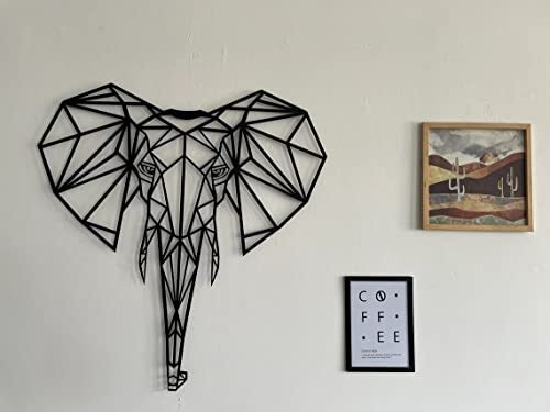 Majestic Geometric Elephant Metal Sign - Modern 3D Wall Art