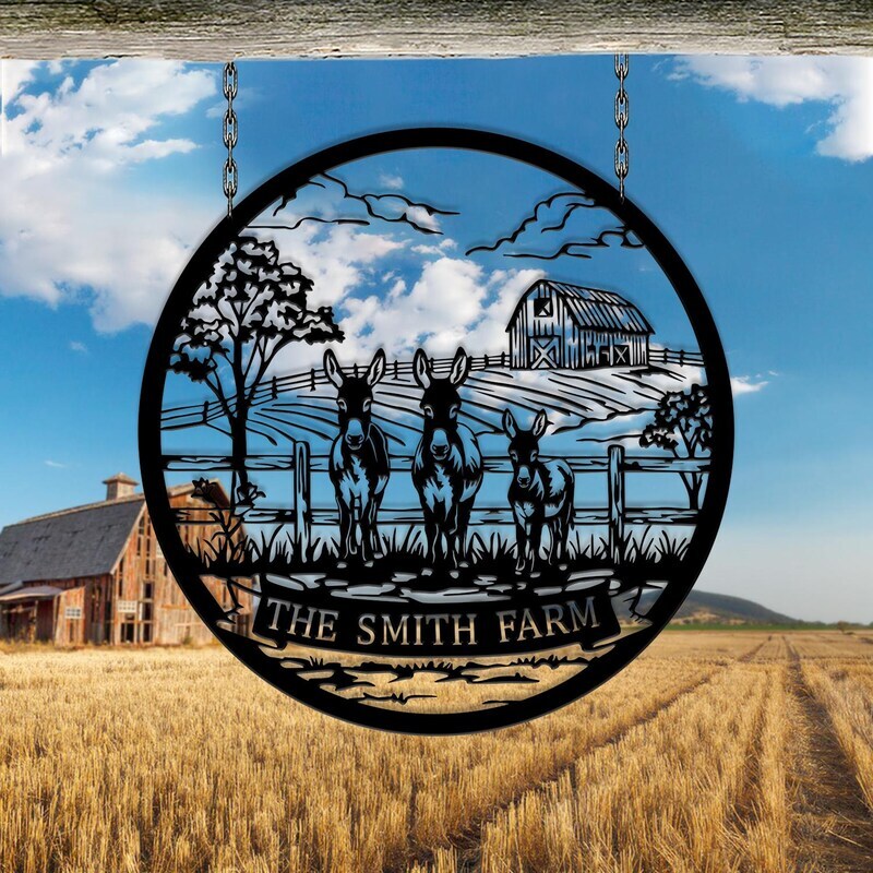 Beloved Donkey Farmhouse Metal Sign, Perfect Farmer Gift