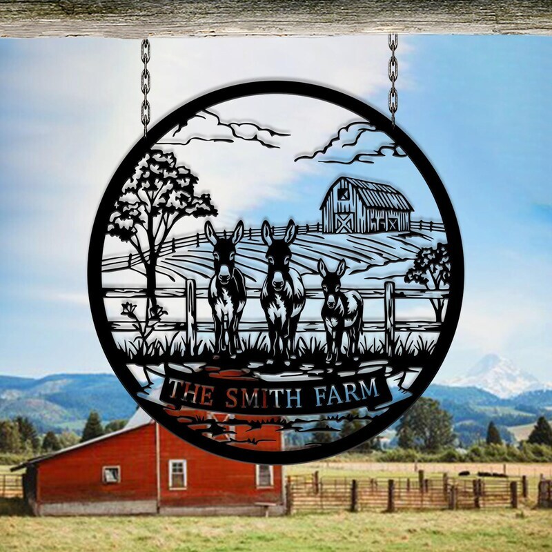 Beloved Donkey Farmhouse Metal Sign, Perfect Farmer Gift