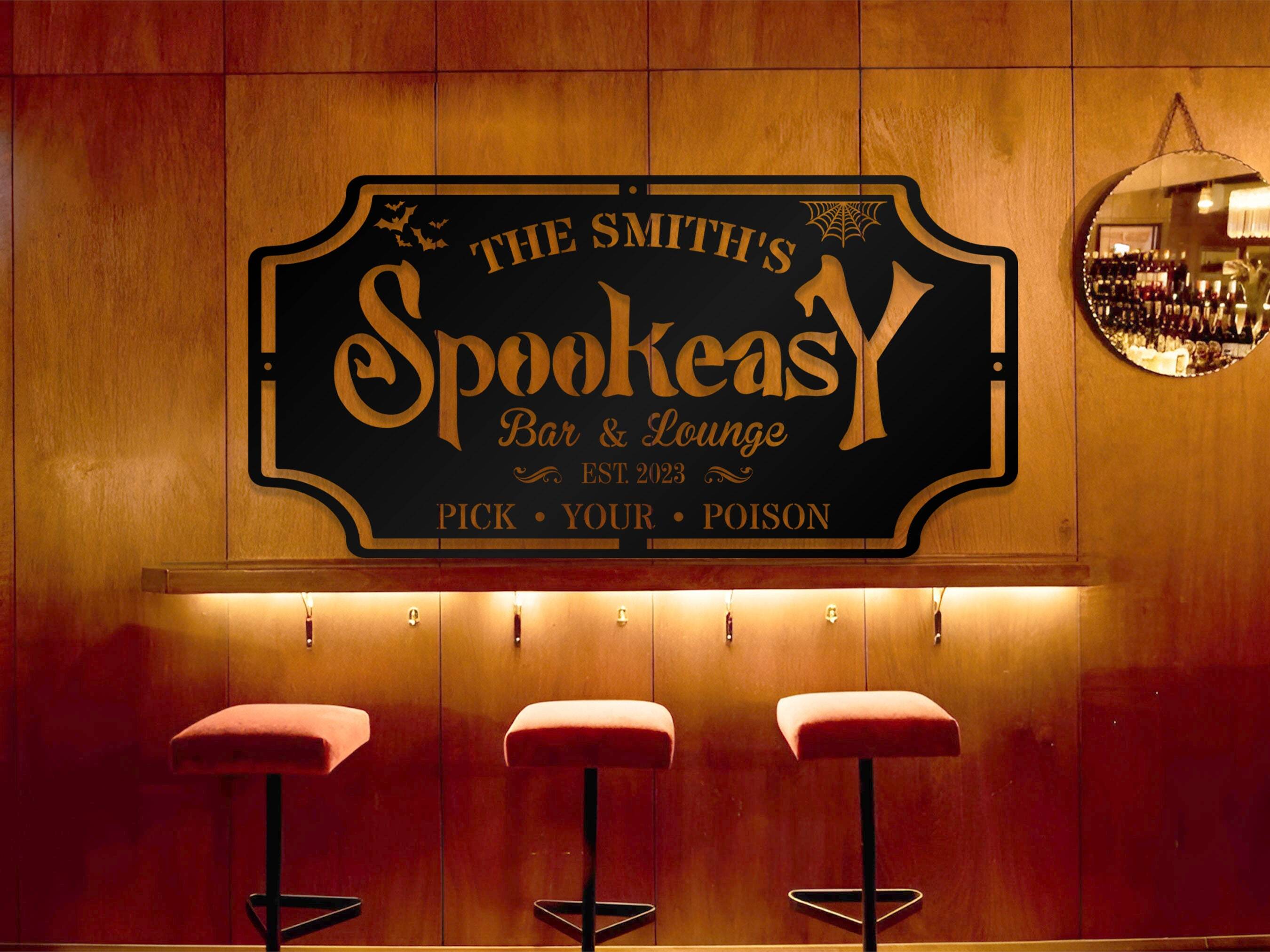 Spooky Bar & Lounge Decor - Personalized Halloween Metal Sign