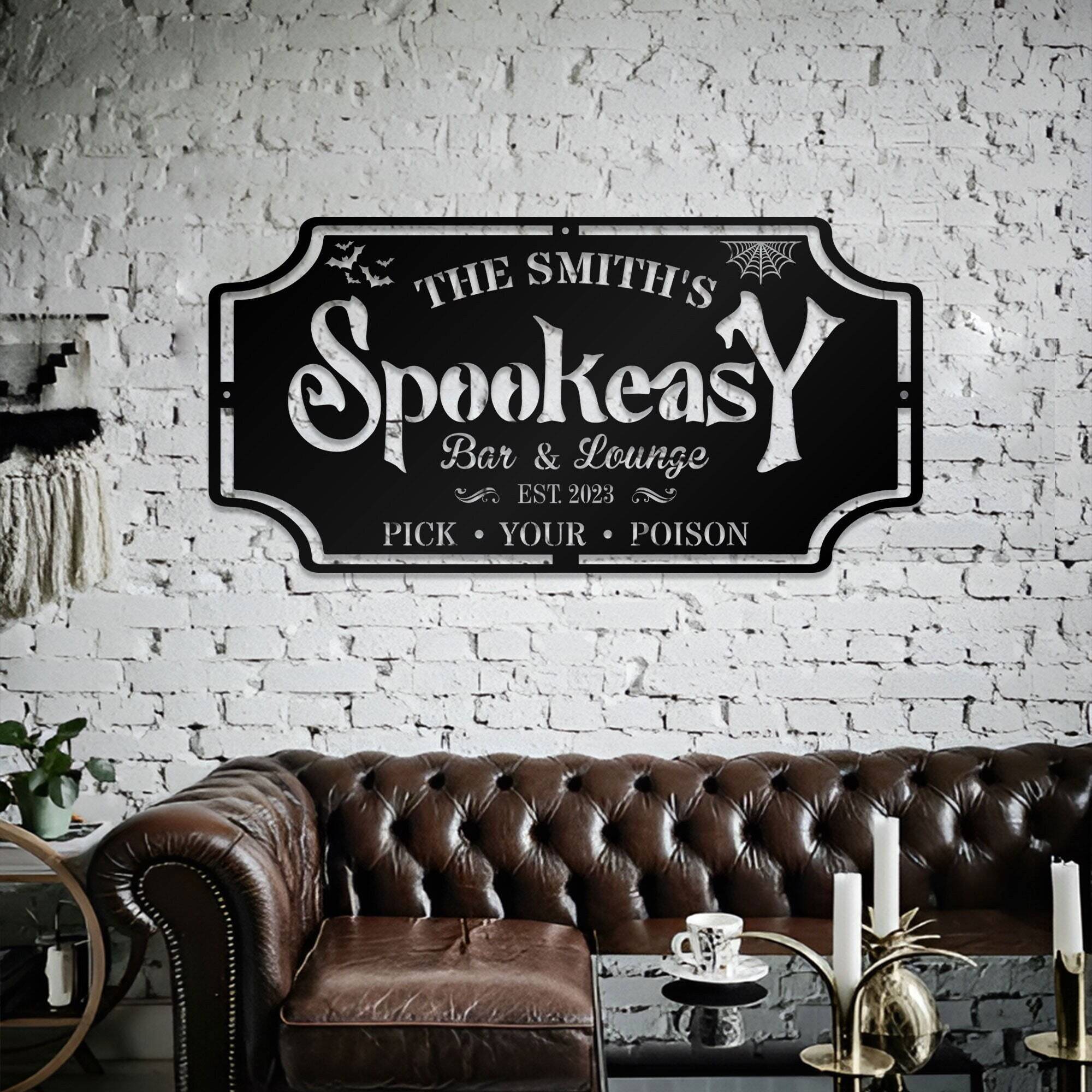 Spooky Bar & Lounge Decor - Personalized Halloween Metal Sign - Personalize Wall Art