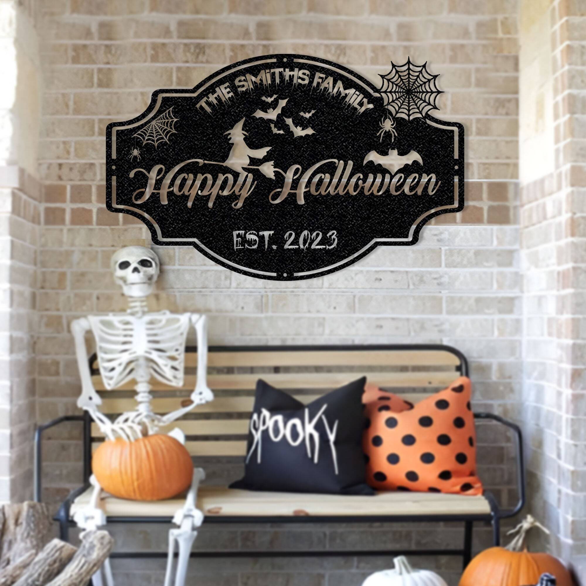 Give your family a Personalized Haunted Halloween Metal Sign