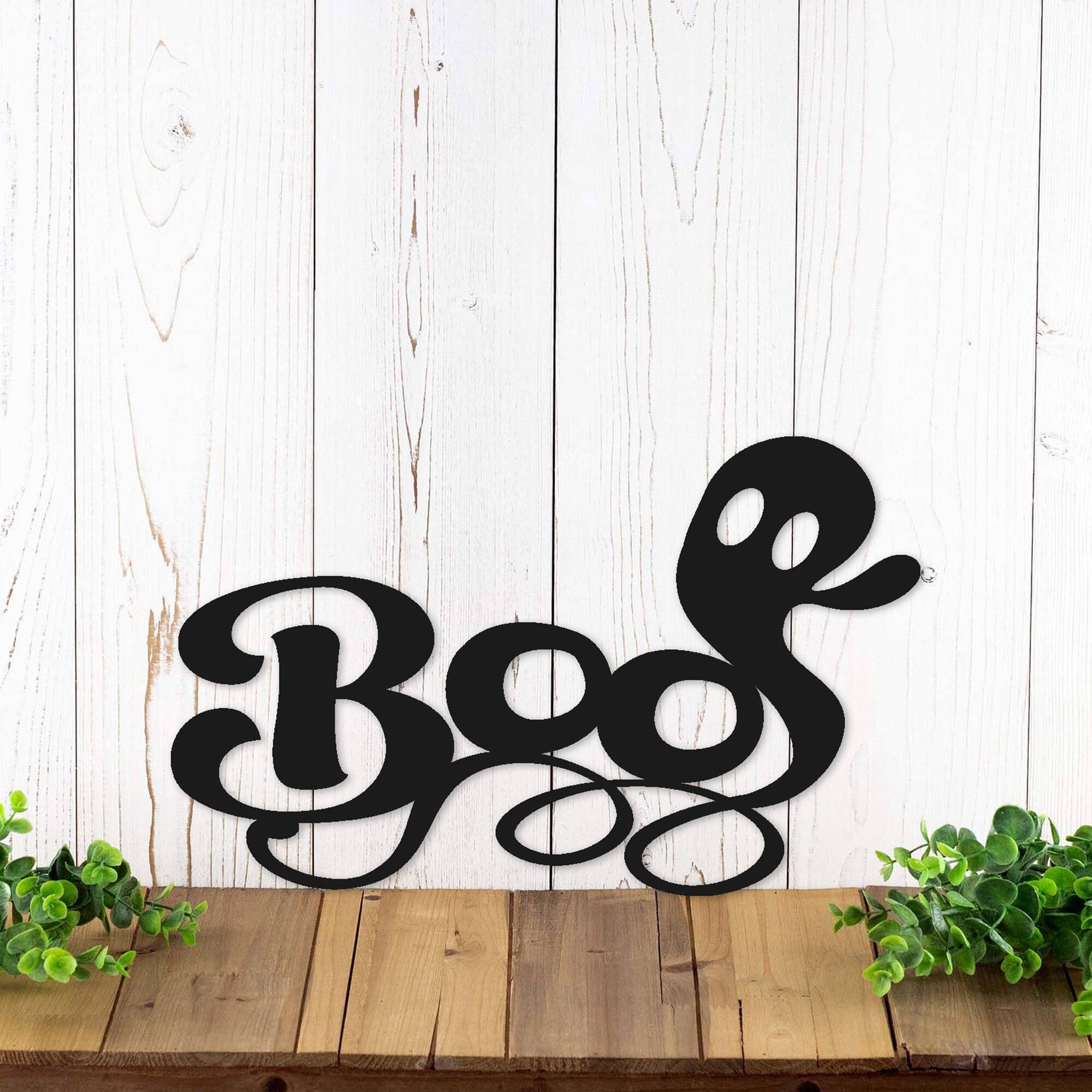 Haunting Boo Ghost Metal Sign - Spooky Outdoor Decor - Personalize Wall Art