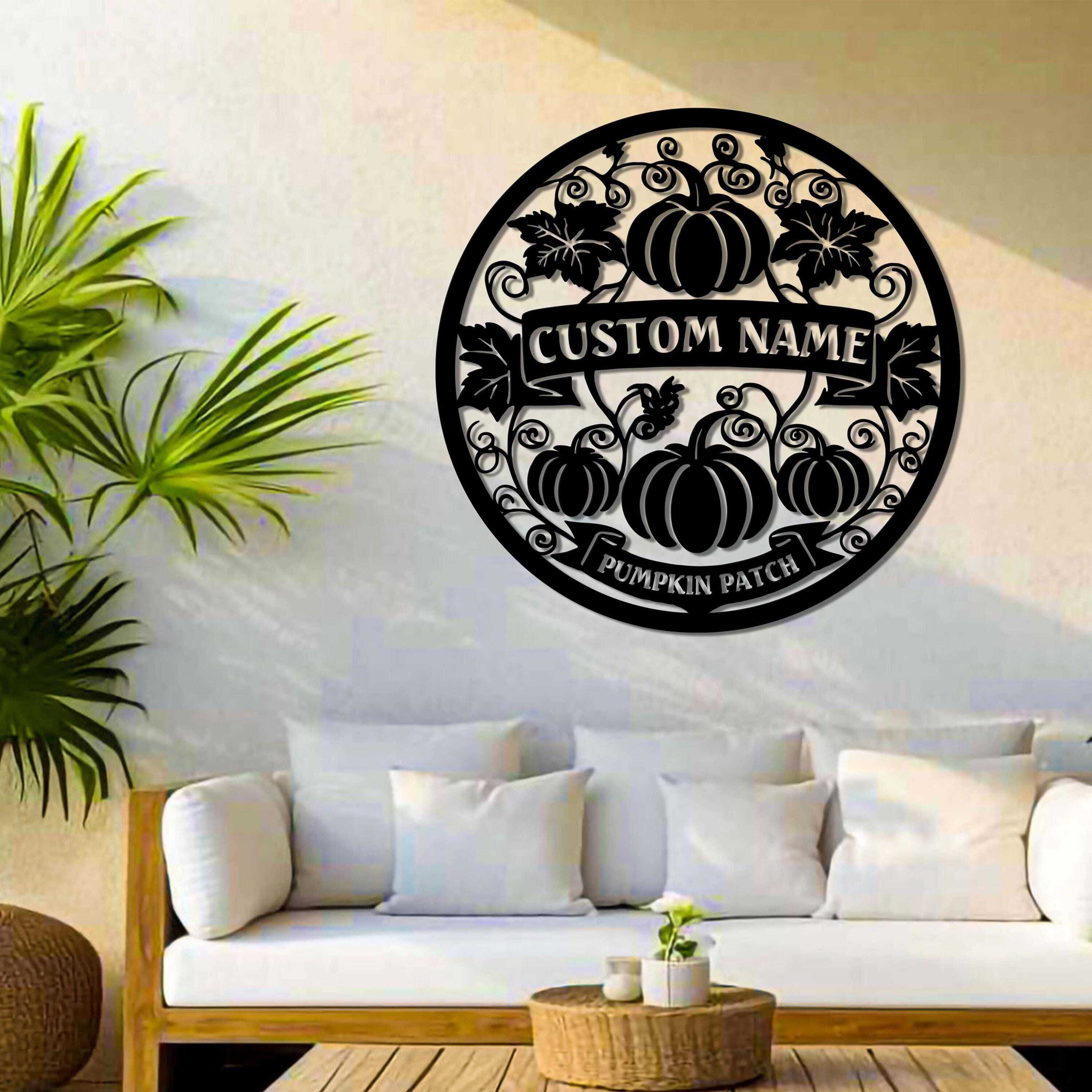 Heartfelt Garden Gift - Personalized Pumpkin Patch Metal Sign - Personalize Wall Art