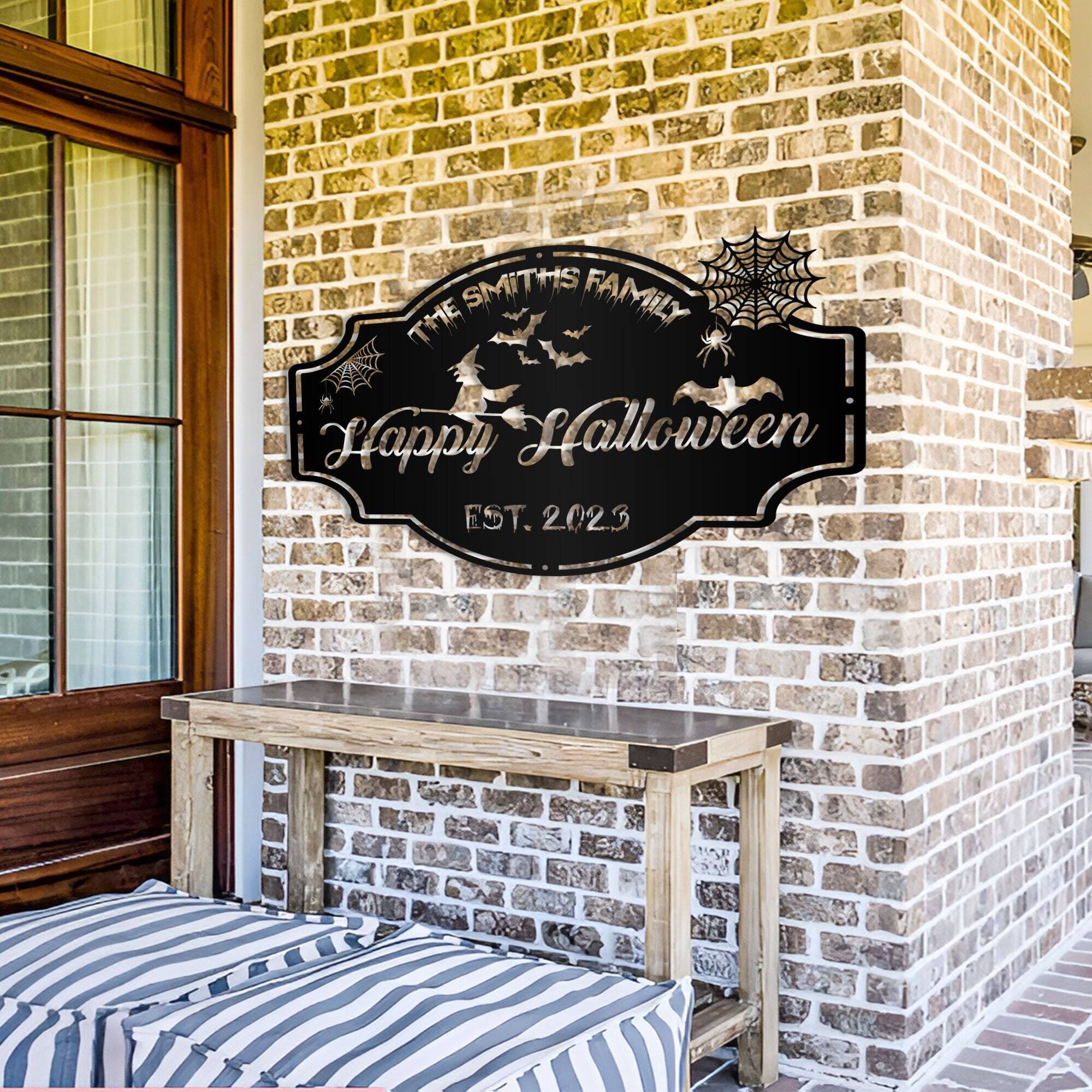 Give your family a Personalized Haunted Halloween Metal Sign