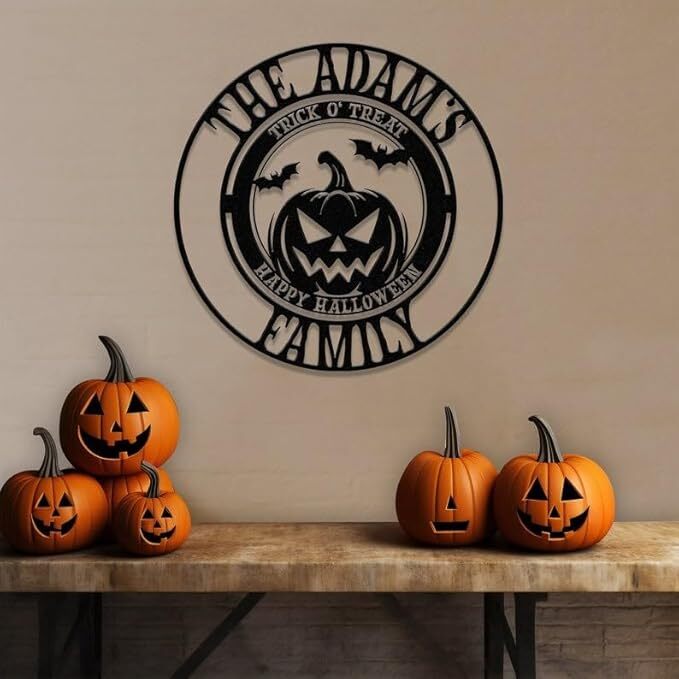 Enchanting Personalized Halloween Pumpkin Metal Sign Decor - Personalize Wall Art