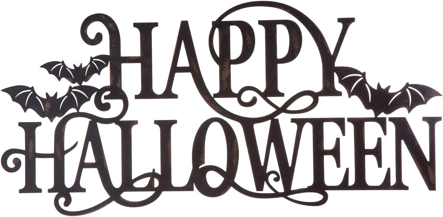 Haunted House Welcome Metal Sign - Spooky Outdoor Decor