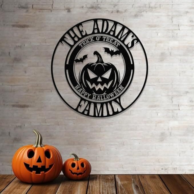 Enchanting Personalized Halloween Pumpkin Metal Sign Decor