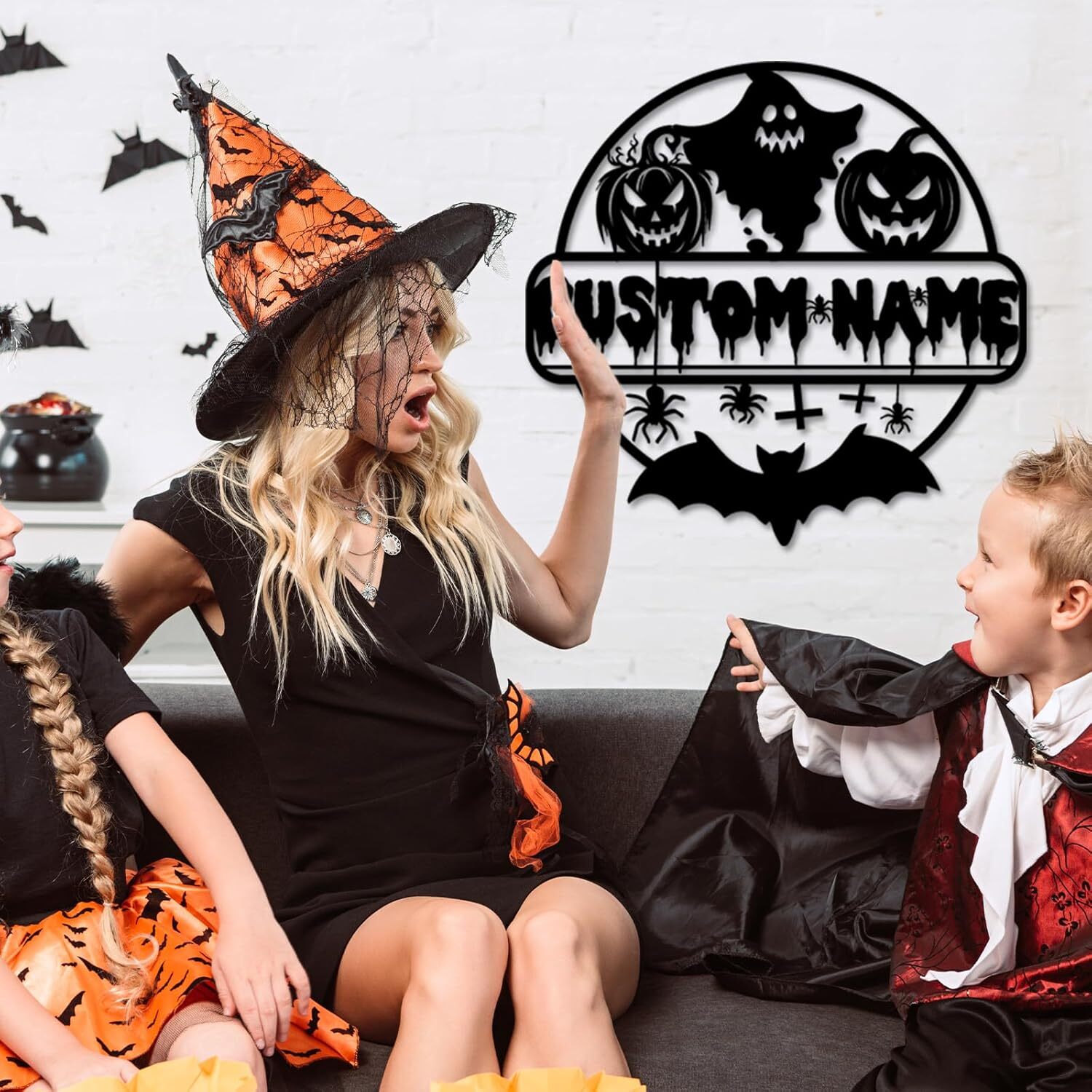 Spooky Custom Metal Sign - Haunted Pumpkin & Ghost Outdoor Decor