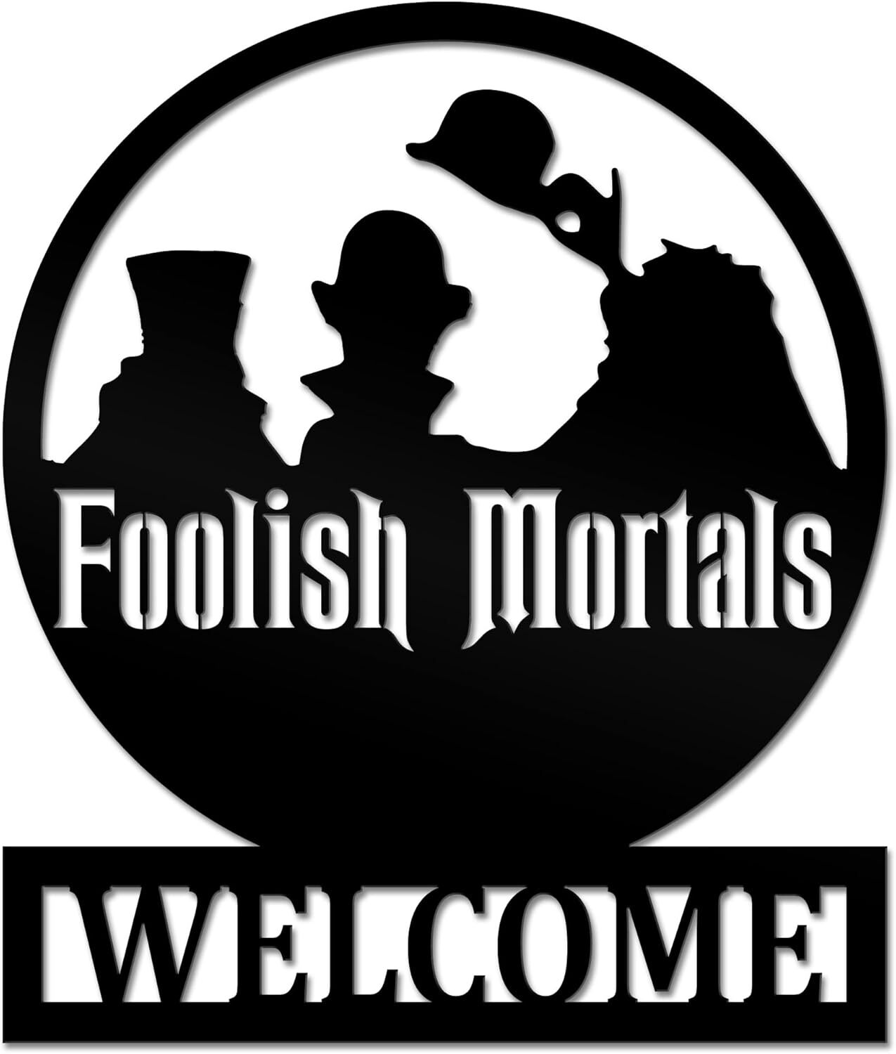 Eerie Haunted Mansion Ghost Yard Art Metal Sign