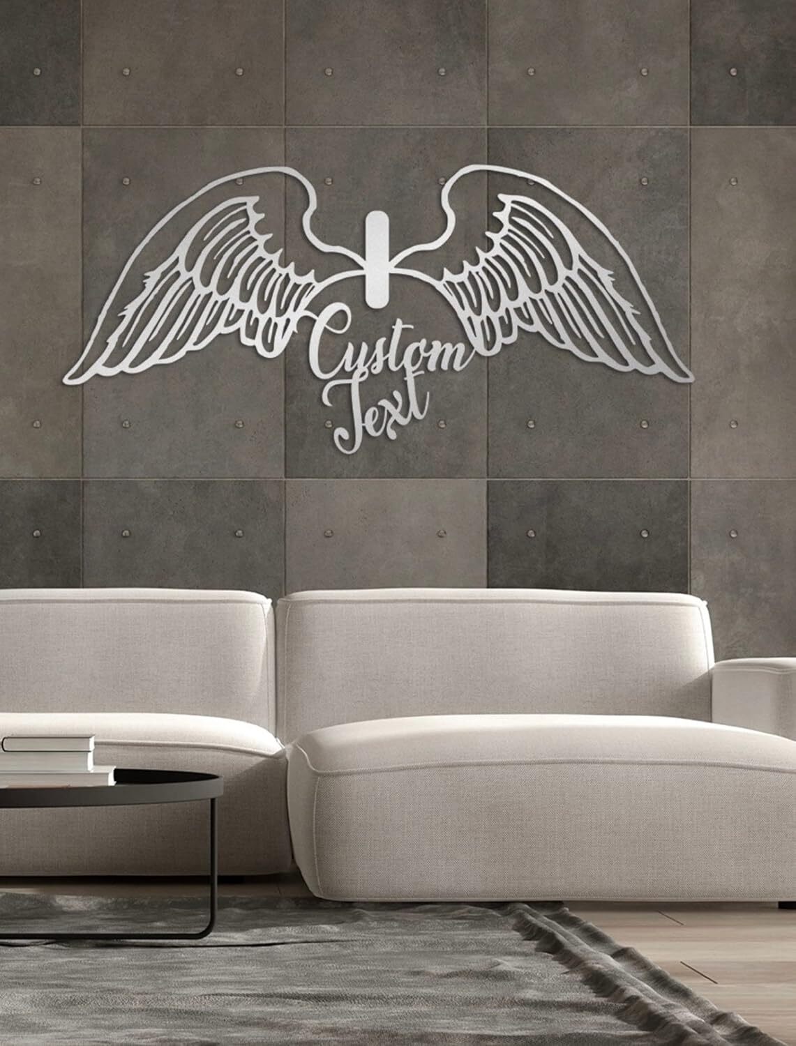 Personalized Guardian Angel Metal Wall Sign for Modern Home
