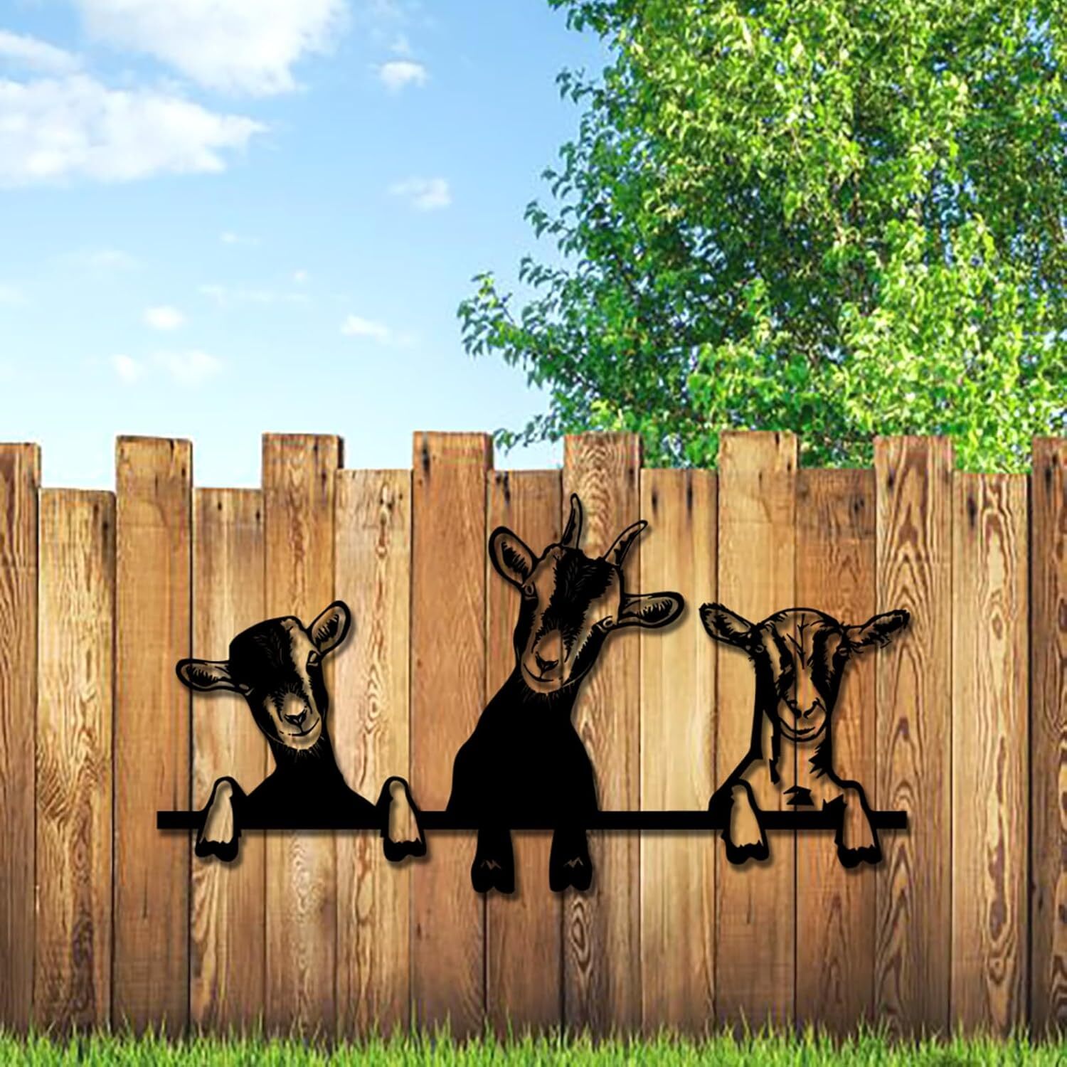 Charming Rustic Goat Metal Sign - Outdoor Farmhouse Family Art