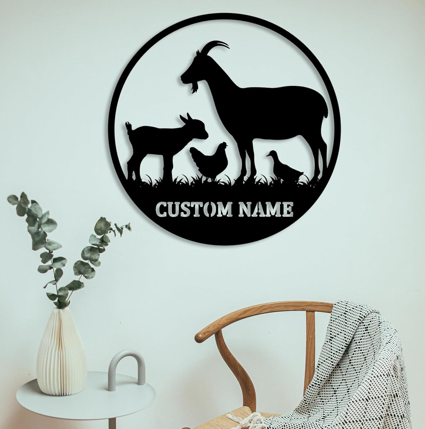 Heartfelt Goat Metal Sign - Custom Farmhouse Kitchen Art