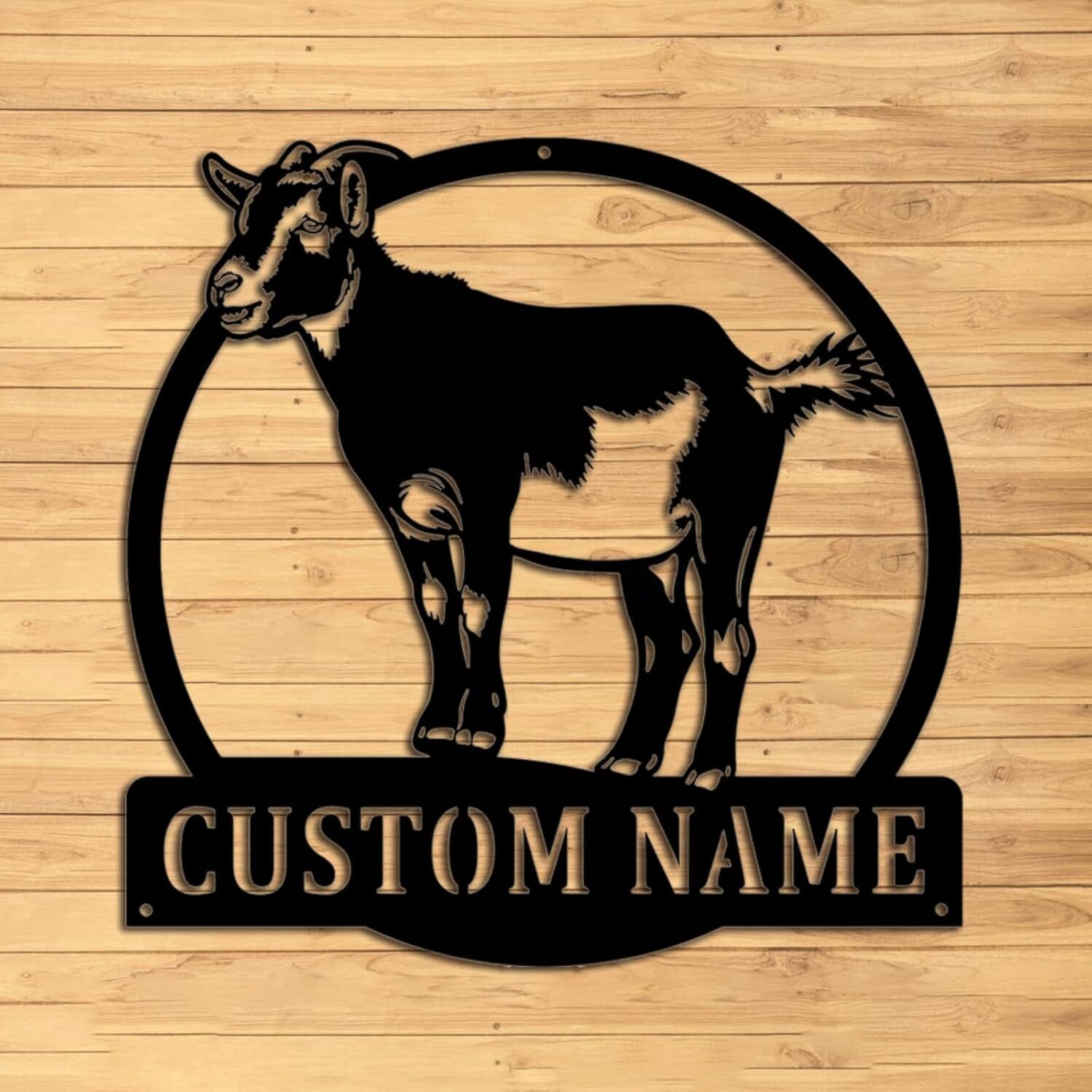 Heartfelt Personalized Goat Metal Sign for Farmhouse Decor - Personalize Wall Art