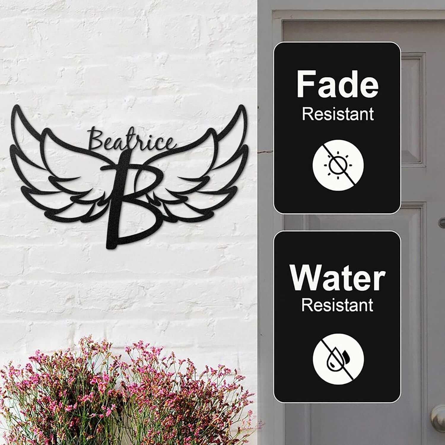 Radiant Personalized Angel Wings Metal Sign LED