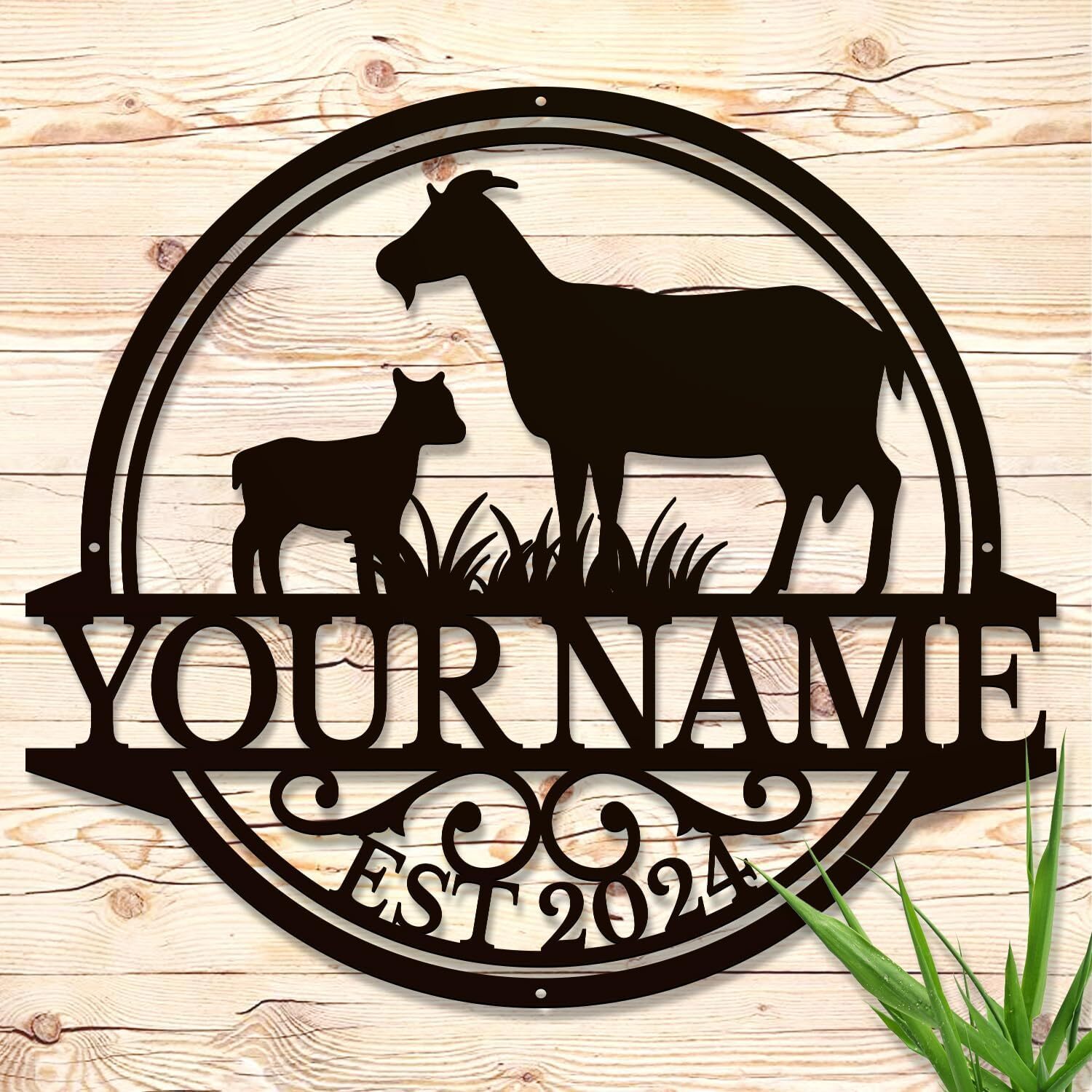 Beloved Goat Metal Plaque - Personalized Farm & Shed Decor - Personalize Wall Art