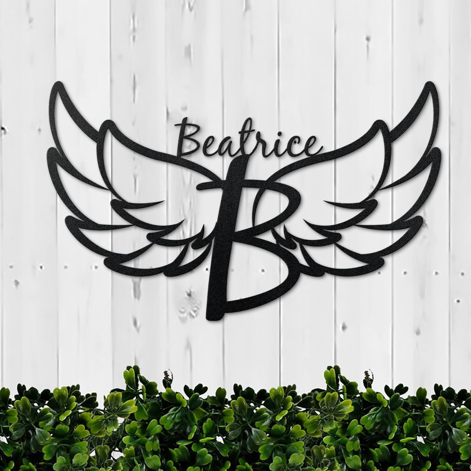 Radiant Personalized Angel Wings Metal Sign LED - Personalize Wall Art