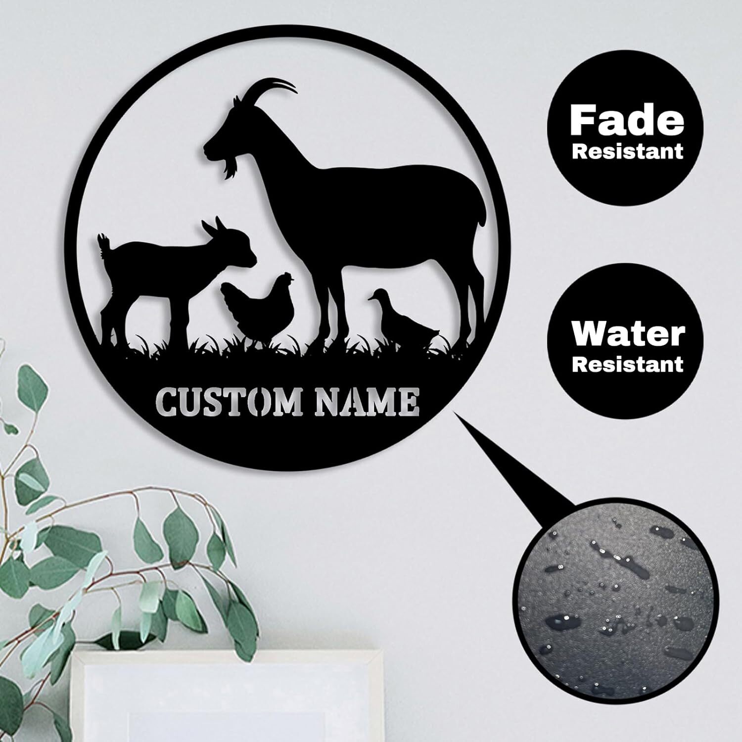 Heartfelt Goat Metal Sign - Custom Farmhouse Kitchen Art