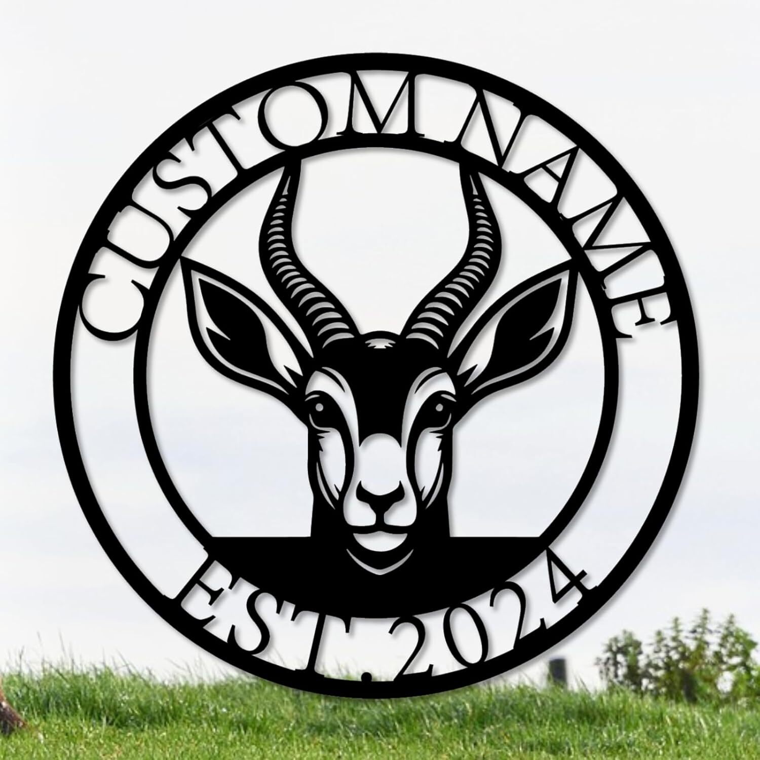 Farmhouse Goat Metal Sign - Personalized Ranch Kitchen Wall Decor - Personalize Wall Art