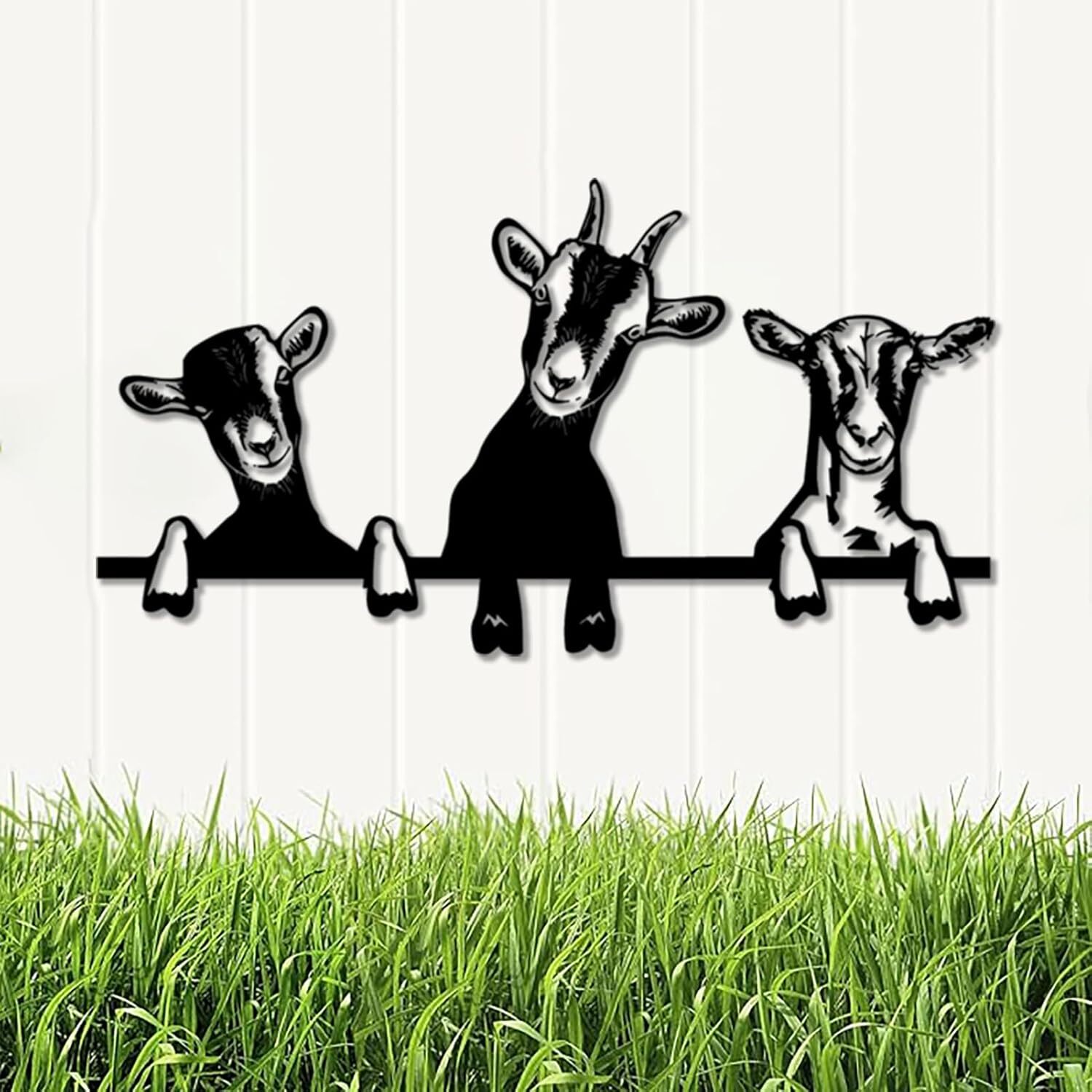 Charming Rustic Goat Metal Sign - Outdoor Farmhouse Family Art