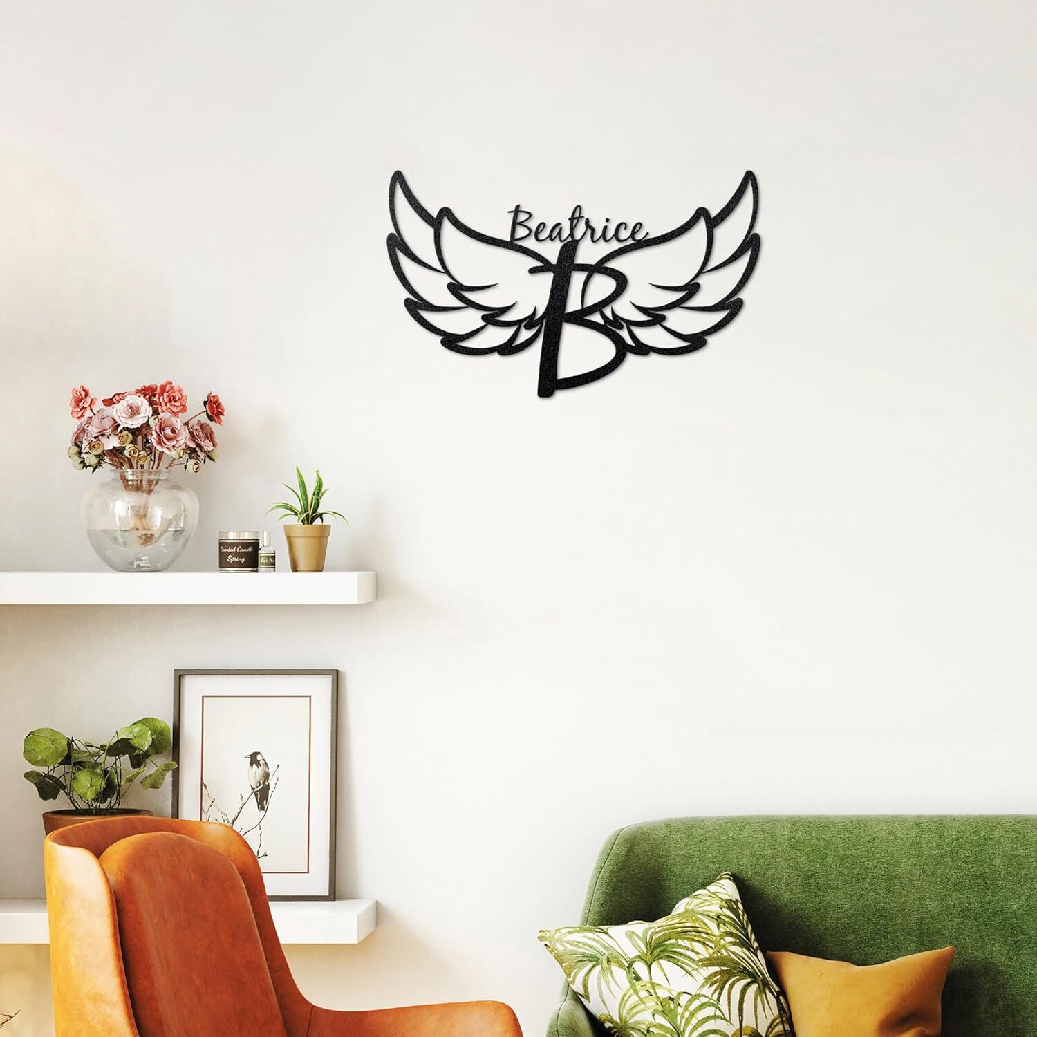 Radiant Personalized Angel Wings Metal Sign LED