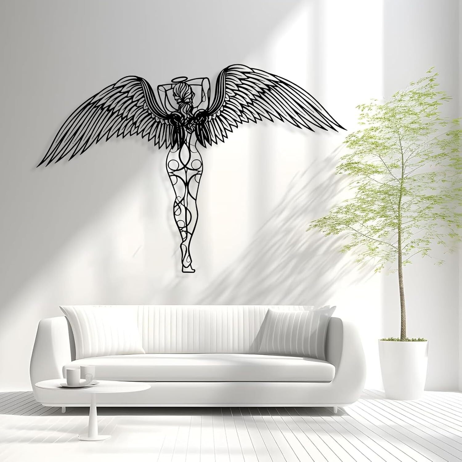 Angel's Protection Metal Sign - Heartfelt Guardian Wall Decor - Personalize Wall Art