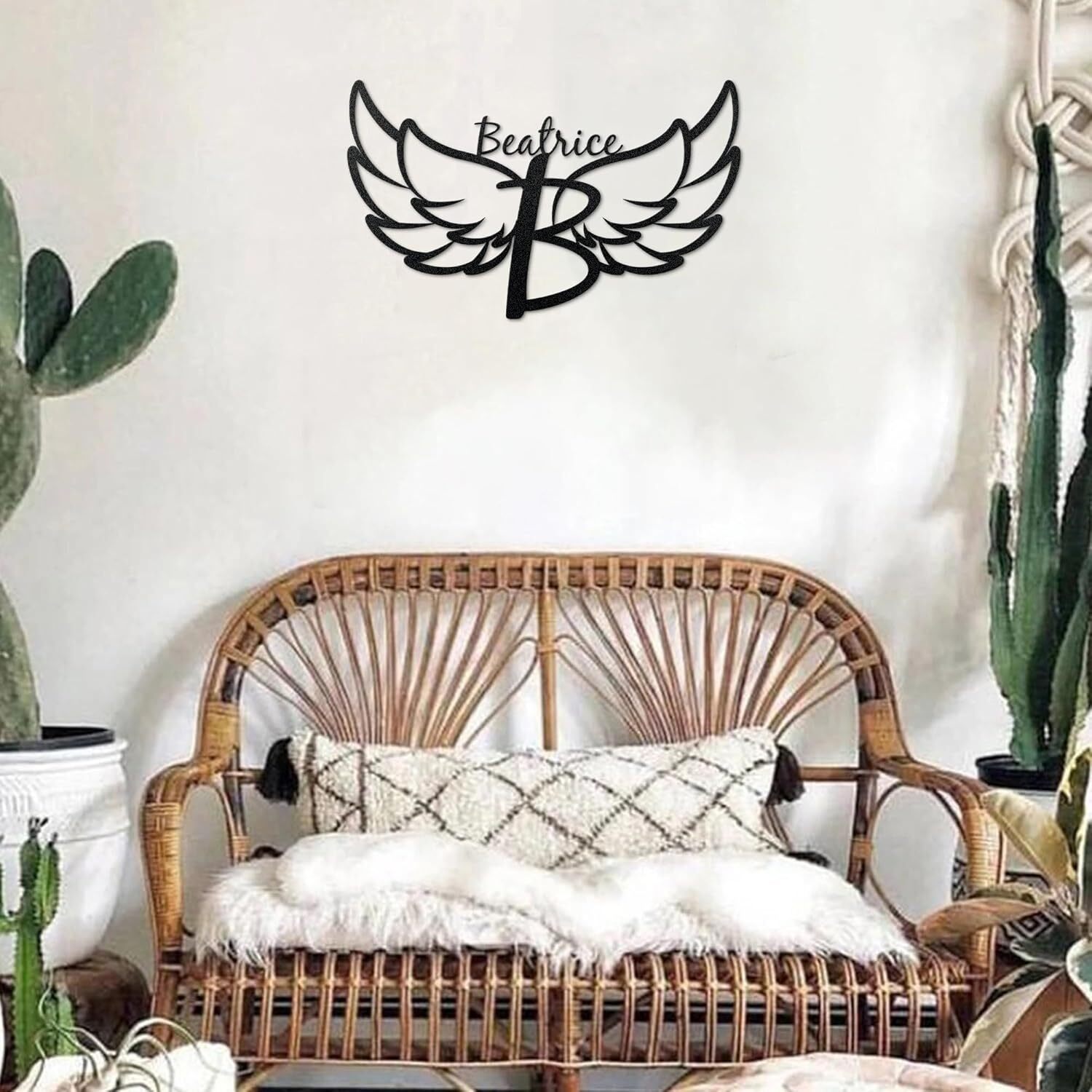 Radiant Personalized Angel Wings Metal Sign LED