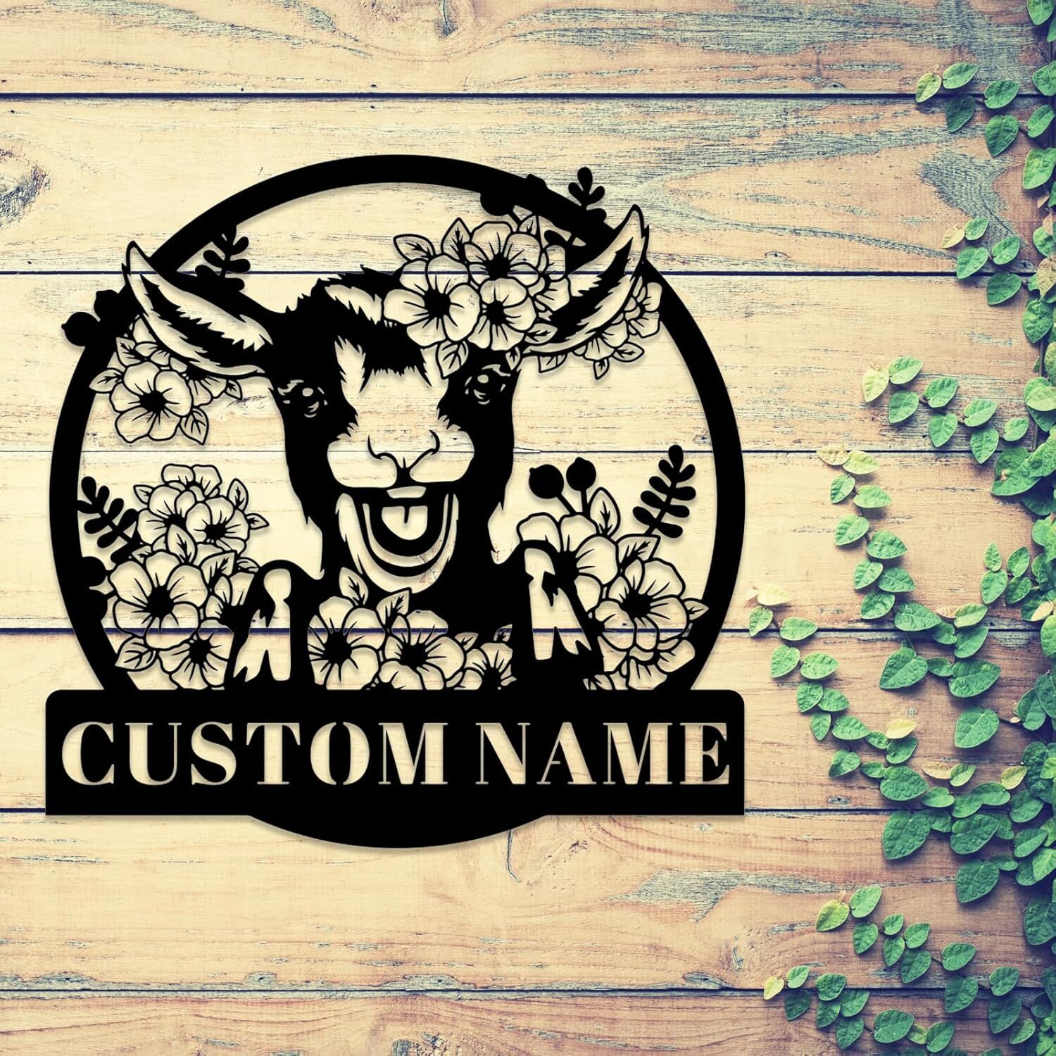 Charming Goat Metal Sign Custom Personalized Farmhouse Gift