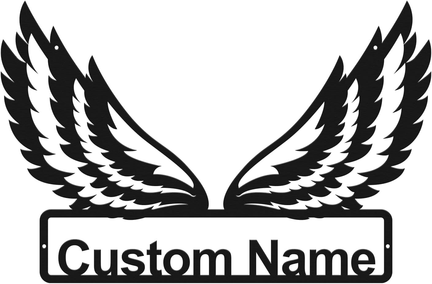 Guardian Angel Wings Metal Sign - Custom Name Wall Art Gift - Personalize Wall Art