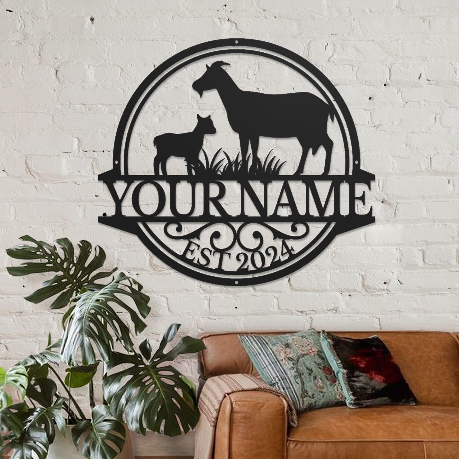 Beloved Goat Metal Plaque - Personalized Farm & Shed Decor