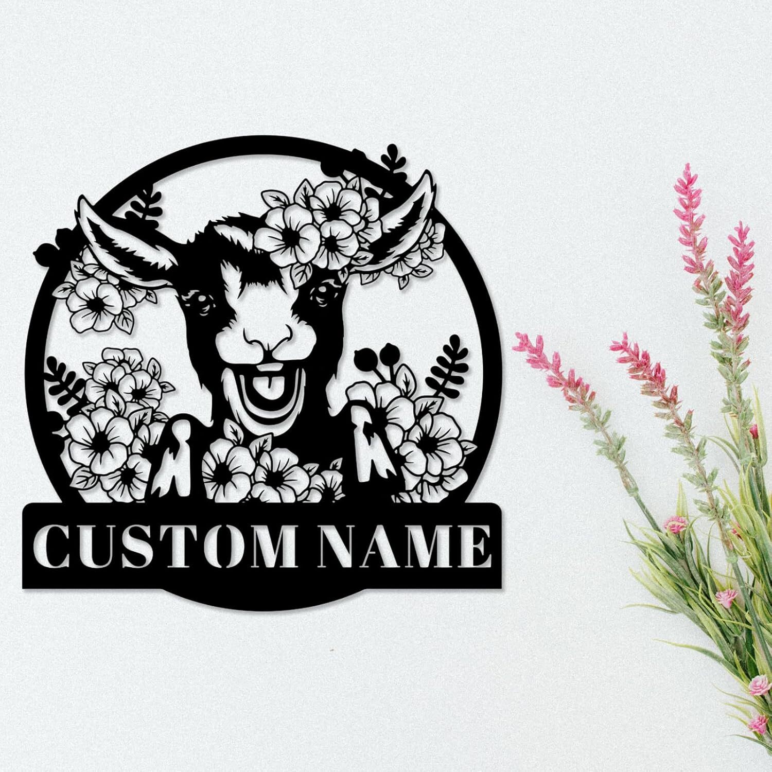 Charming Goat Metal Sign Custom Personalized Farmhouse Gift