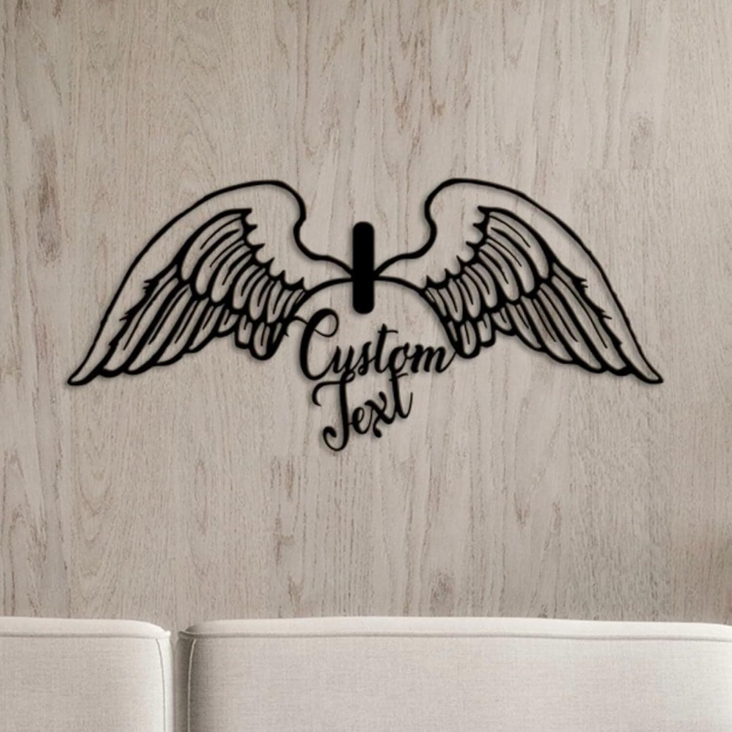 Personalized Guardian Angel Metal Wall Sign for Modern Home - Personalize Wall Art