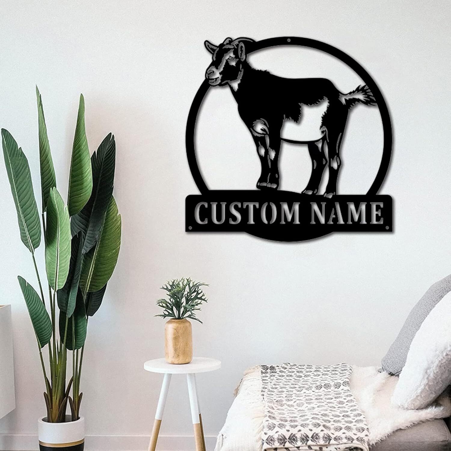Heartfelt Personalized Goat Metal Sign for Farmhouse Decor