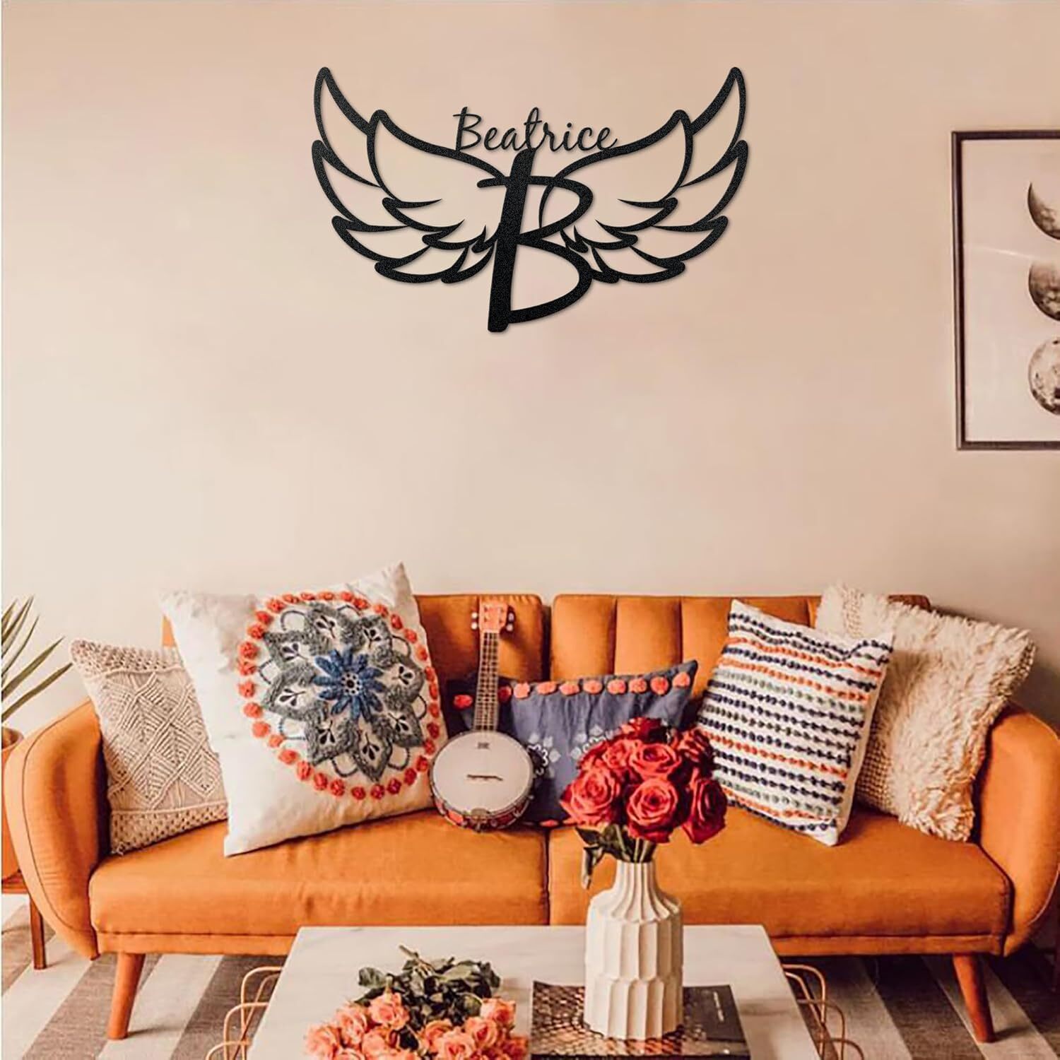 Radiant Personalized Angel Wings Metal Sign LED