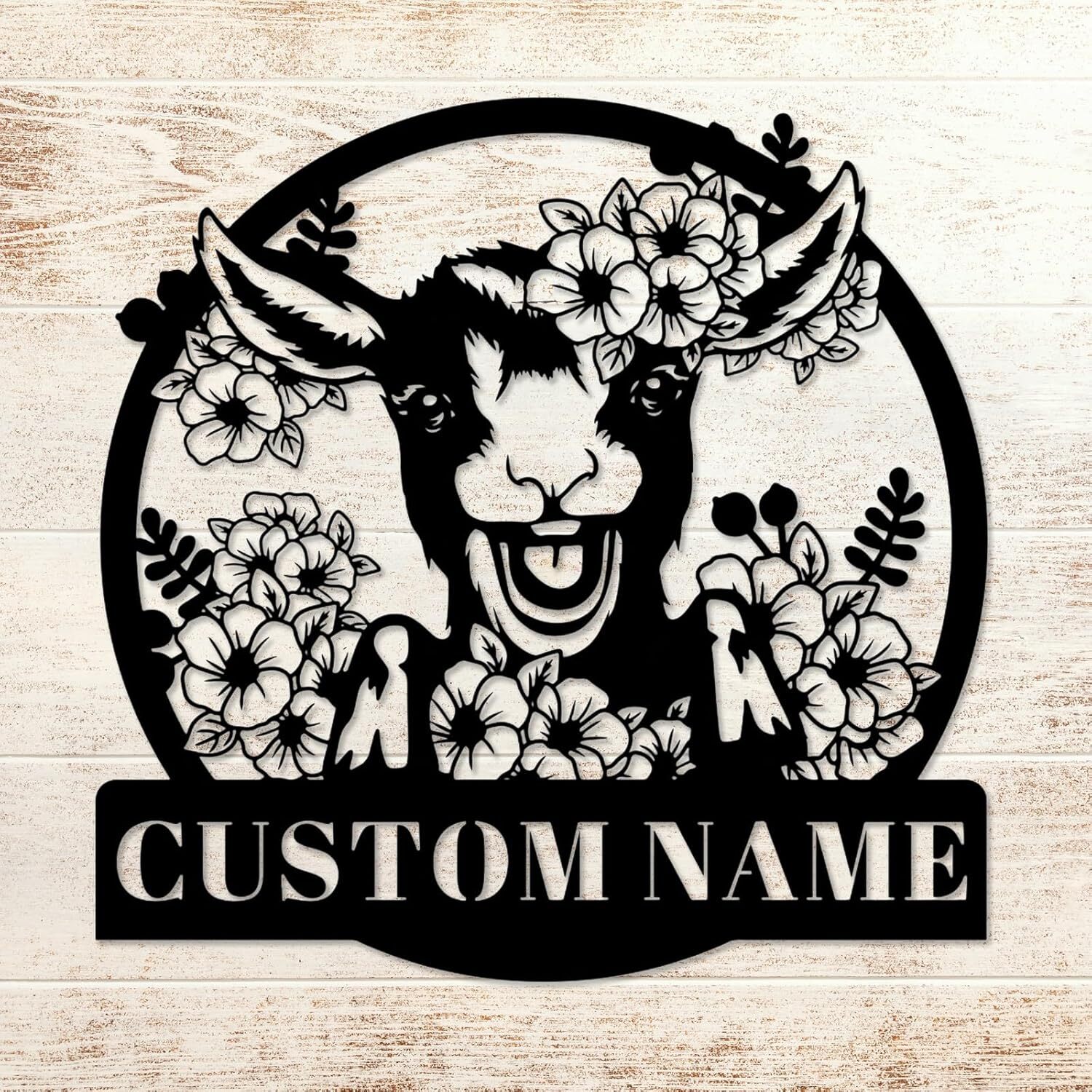 Charming Goat Metal Sign Custom Personalized Farmhouse Gift - Personalize Wall Art