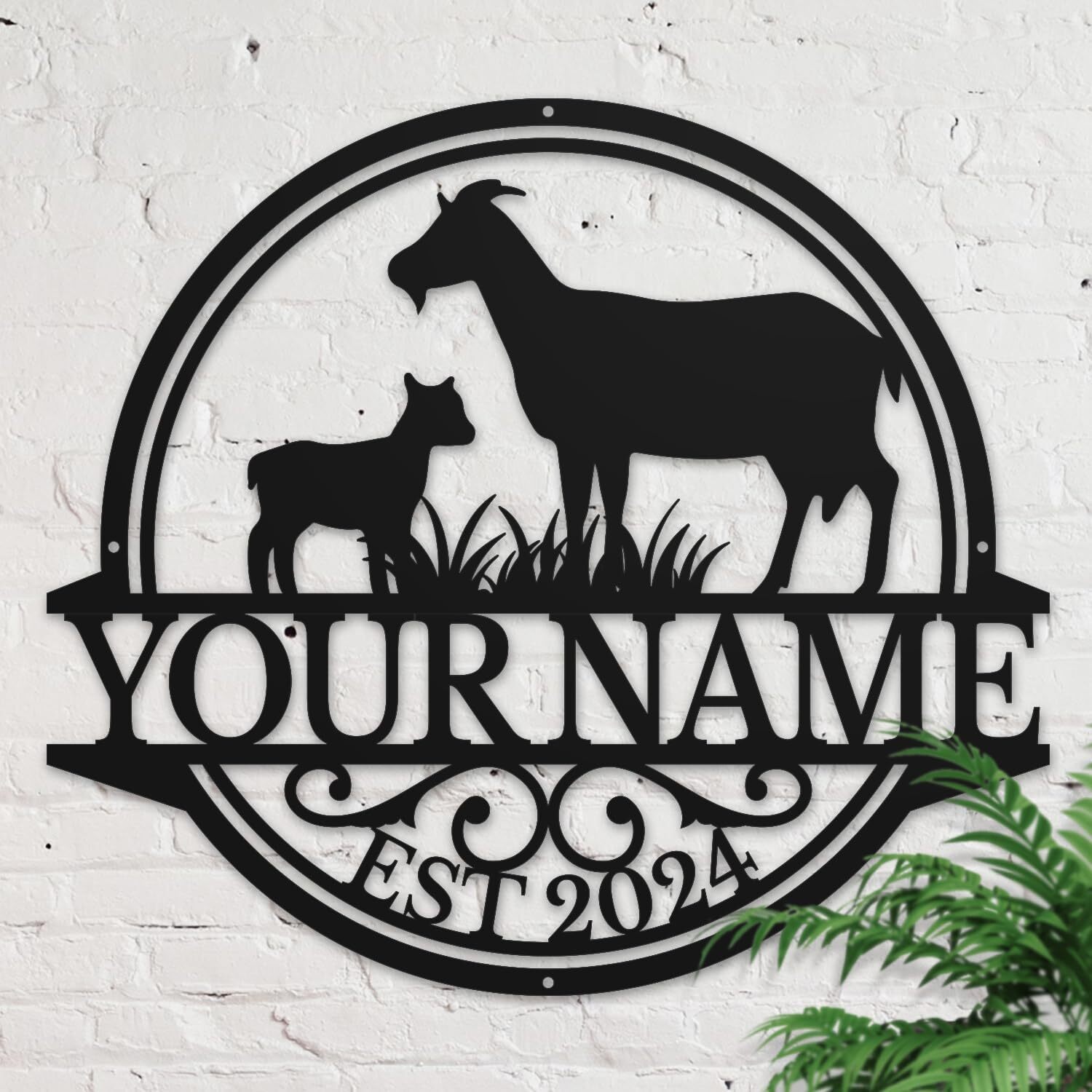 Beloved Goat Metal Plaque - Personalized Farm & Shed Decor