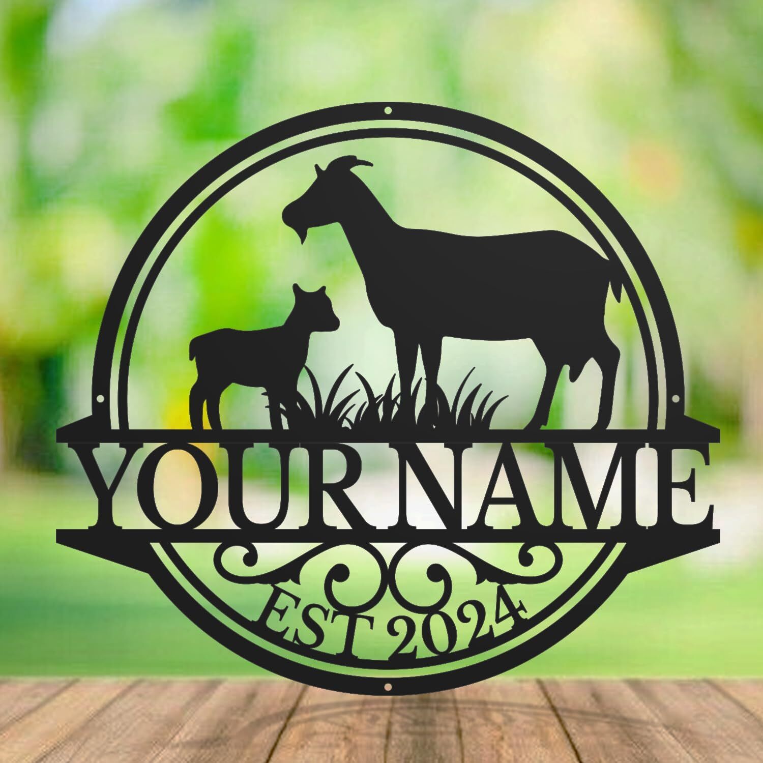 Beloved Goat Metal Plaque - Personalized Farm & Shed Decor