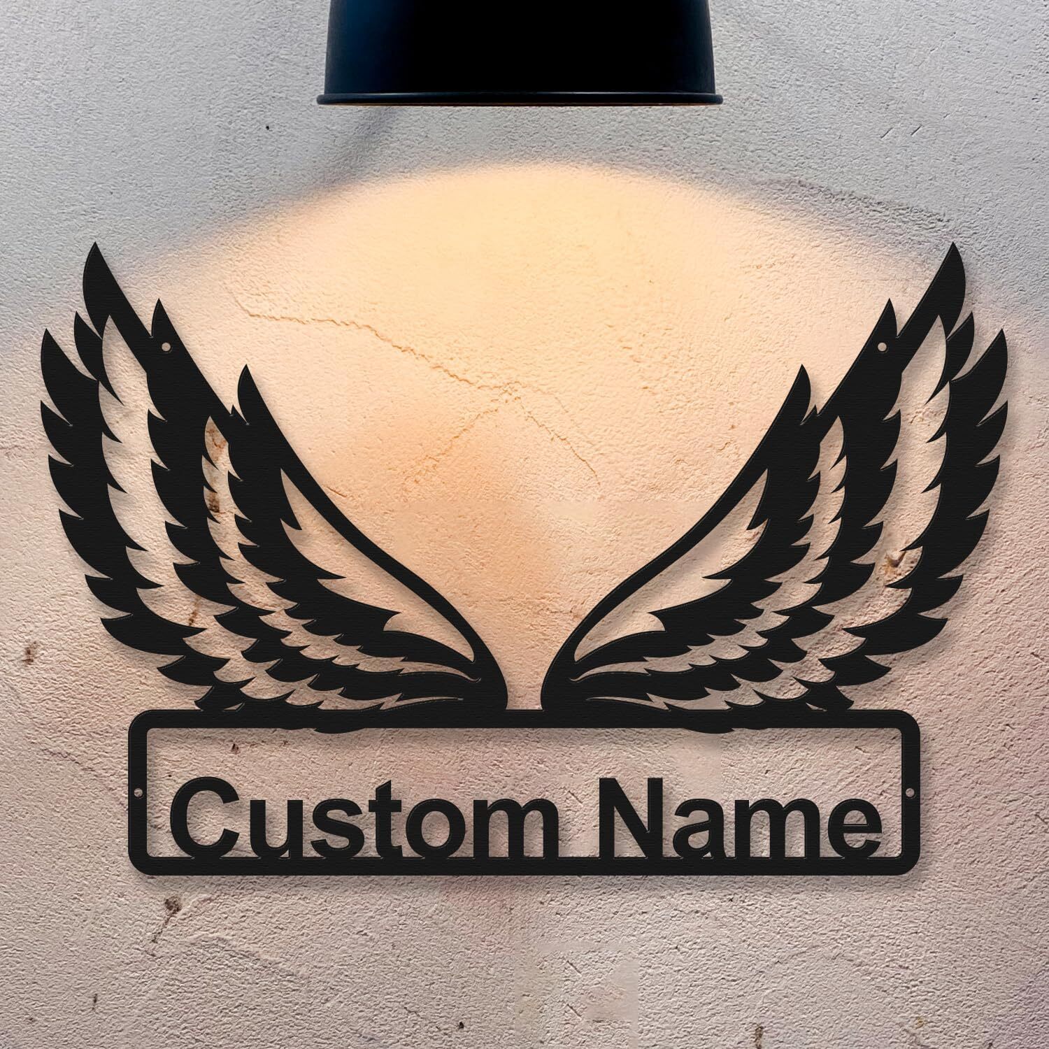 Guardian Angel Wings Metal Sign - Custom Name Wall Art Gift