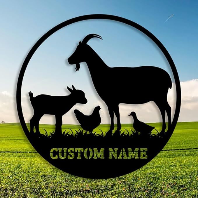 Heartfelt Goat Metal Sign - Custom Farmhouse Kitchen Art