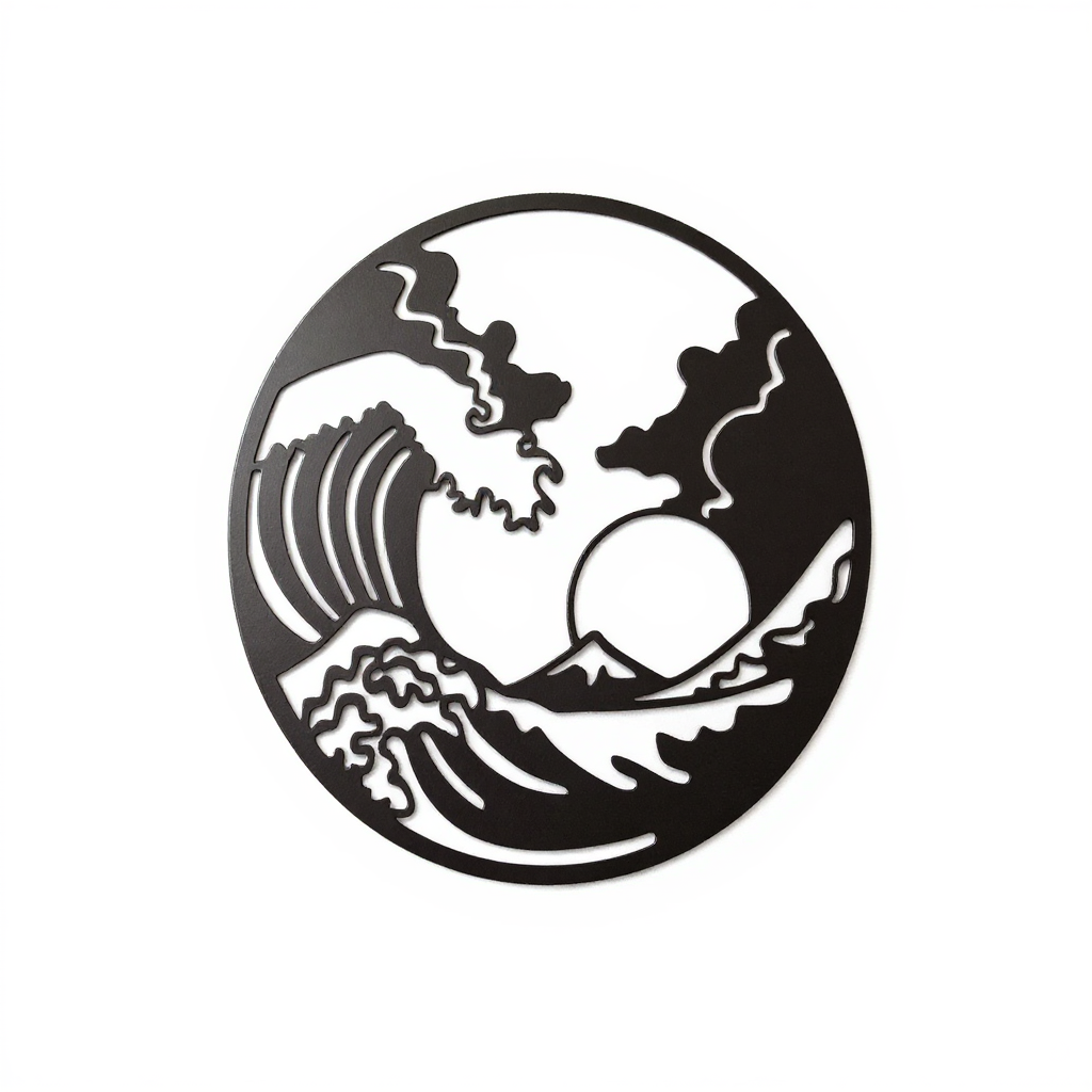 Powerful Great Wave Metal Sign for Breathtaking Ocean Decor - Personalize Wall Art
