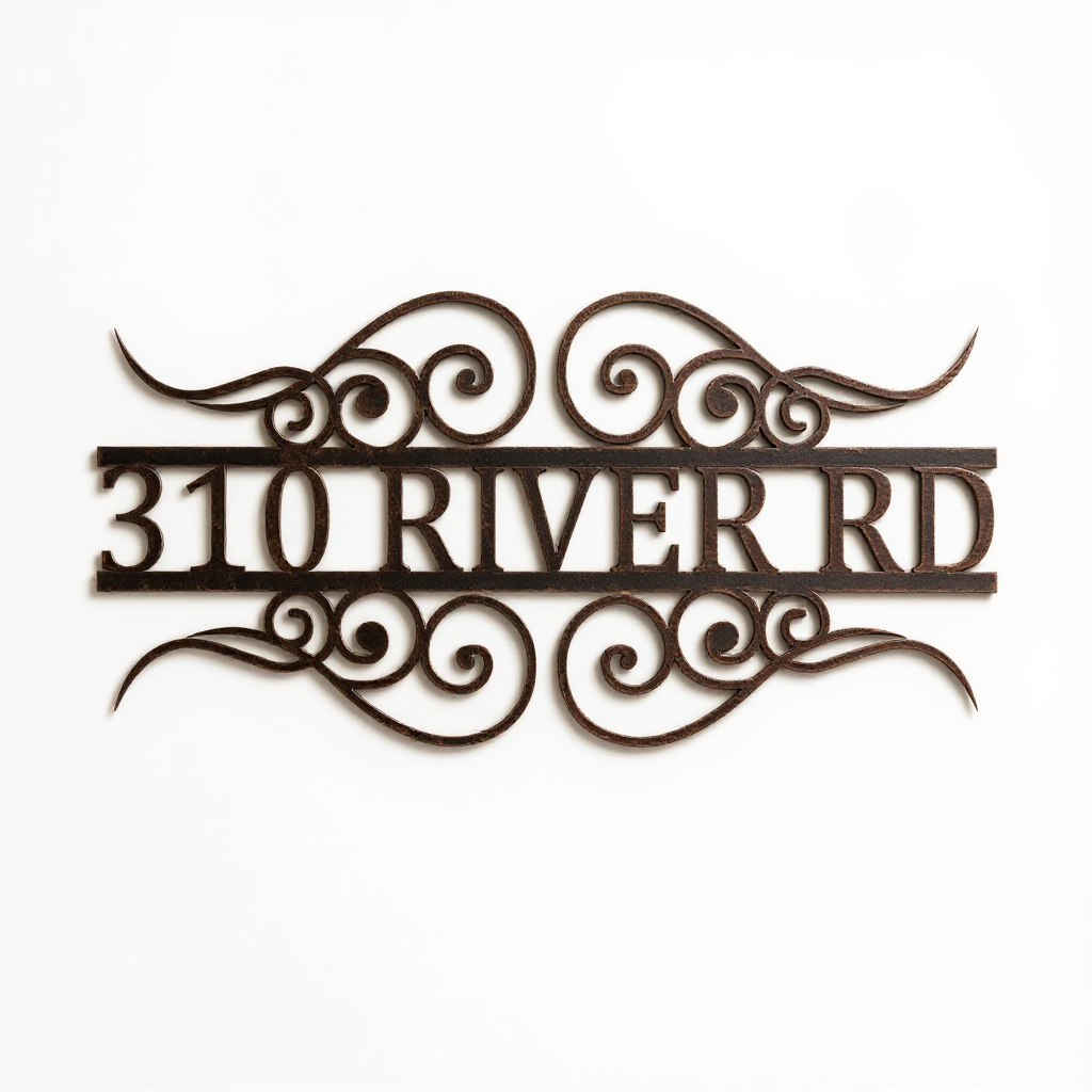 Warm Welcome Custom Metal Sign with House Numbers Address - Personalize Wall Art