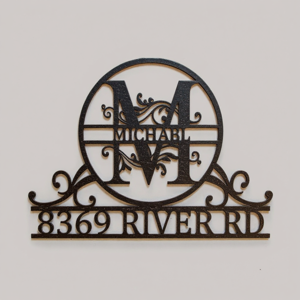 Welcome Home Metal Sign - Custom Family Monogram Address Art - Personalize Wall Art