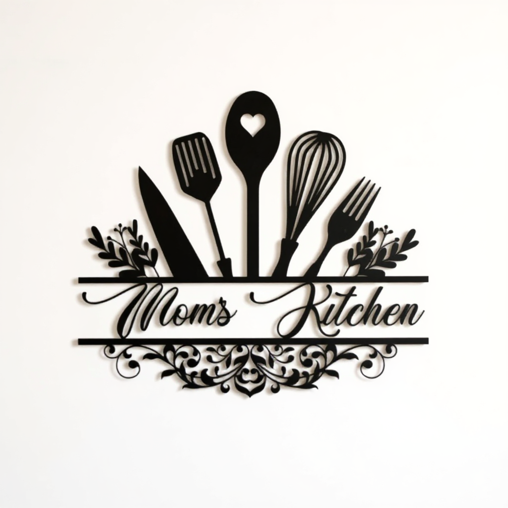 Custom Metal Wall Art Sign for Mom's Kitchen Gift - Personalize Wall Art